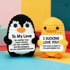 Gifts for love Handmade Crochet Penguin to My love Funny Birthday Anniversary Romantic Gift, Stuffed Animal Gift for her/Him Cute Decor Cool Present perfect for Birthdays Christmas Thanksgiving
