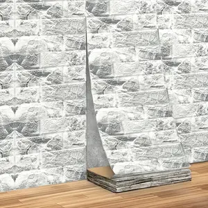wallpaper [Waterproof Brick Stickers] Waterproof 3D Wallpaper Stickers | Self-Adhesive, Peel & Stick Vinyl Wall Panels, Easy to Clean Cut, Realistic Textured Design for Living Room, Kitchen, Bedroom, Office, Dorm Decor,