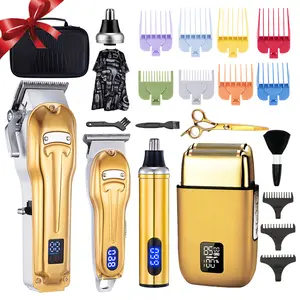 Professional Hair Clipper Trimmers and Comfort Shaver Set Cordless Nose Hair Trimmer Electric Foil Shaver Portable Mens Hair Clippers Grooming Kit Perfect Christmas Gift Ideas