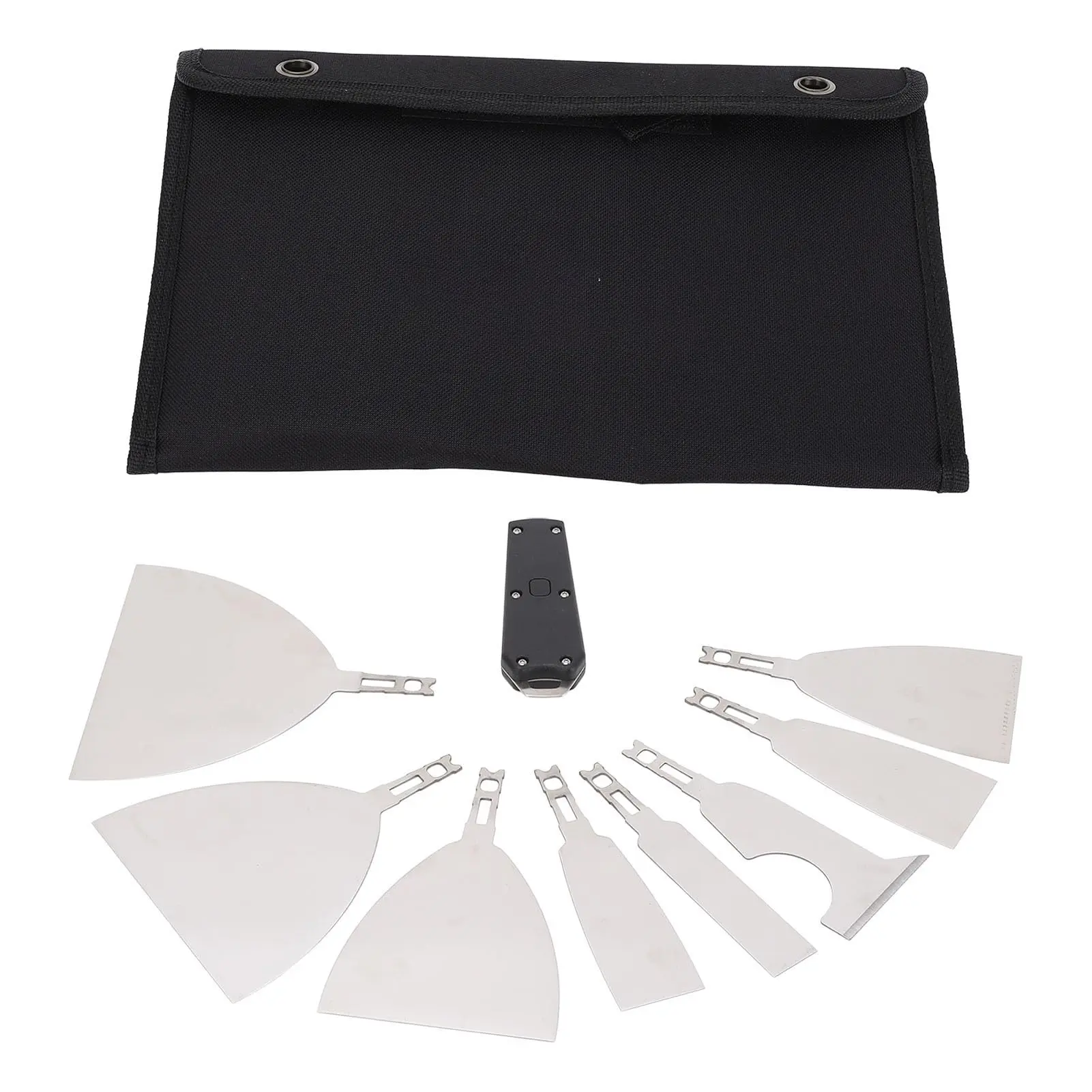 8PCS Paint Scraper Tool Stainless Steel Putty Knife Set 8 Sizes Mirror Polished Blades Ergonomic ABS Handle for Wallpaper Removal Plaster Repair and Home Renovation