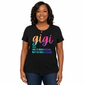 Casual Crew Neck T- shirts  With Gigi Alphabet Print, All Season Comfort Fit, Knit Fabric Tee women shirts Soft Everyday T-Shirt