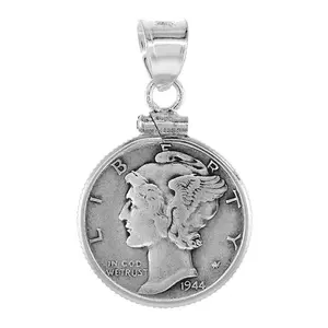 925 Sterling Silver 10 Cent Dime Coin Bezel Frame 18mm Screw Top Coin Edge