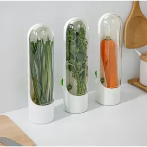 Large-capacity vegetable preservation containers, herb preservation containers, suitable for coriander, mint, asparagus and leafy vegetables, storage and organization containers for refrigerators and kitchen food