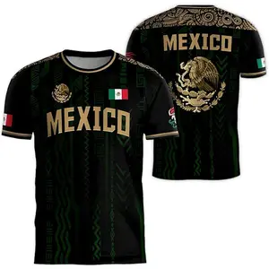 Custom Name & Number Soccer Jersey - Mexico Soccer Jersey 2026, Black & Gold Aztec Mexico Fan Jersey, Retro Futbol Tee for Men & Women, The Big Tournament 2026 Inspired