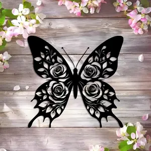 Butterfly Design Wall Art, Metal Wall Decor, Wall Hanging Decor for Home Living Room Bedroom, Home Decor, Room Decor, Bedroom Accessories, Decoration Items, Stickers