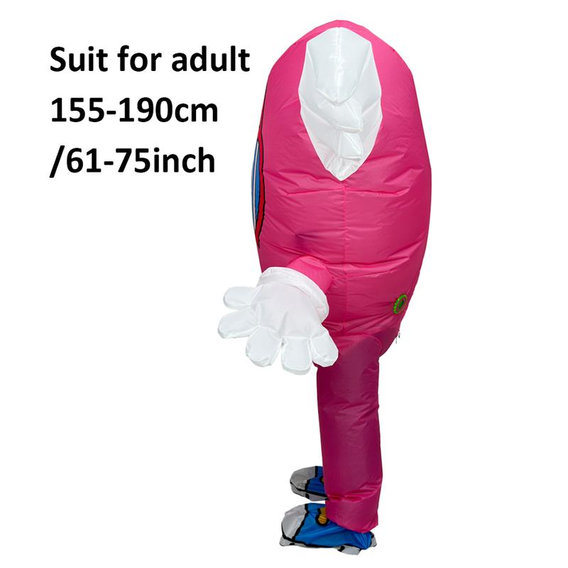 Adult Pink Heart-shaped Inflatable Costume with Built-in Fan Polyester Full-Body Outfit for Valentine's Day Wedding Anniversary Mother's Day Father's Day Birthday Fits 155-180cm Clothes Womenswear