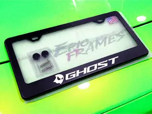 White Ghost Stainless Steel License Plate Frame Holder Street Racing