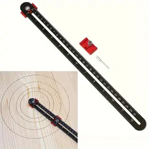 Precision Aluminum Woodworking Compass with Square Body - Adjustable Circular Drawing Ruler with High Accuracy, Industrial Scribe Gauge for Craftsmen, 1pc