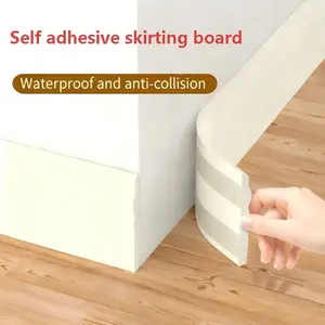 Self-Adhesive Waterproof Wall Skirting Strip, Round Corner Decorative Baseboard Cover, Easy-To-Bend Concealment Wall Sticker