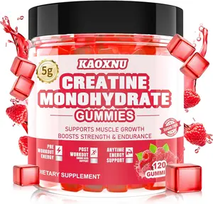 Creatine Monohydrate Gummies for Men & Women 120 CT - 5000mg of Creatine Monohydrate per Serving - Sugar Free Chewable Creatine for Muscle Strength, Muscle Builder, Energy Boost (Raspberry Flavor) Amino Fitness Dietary Supplement Healthcare Edible Workout