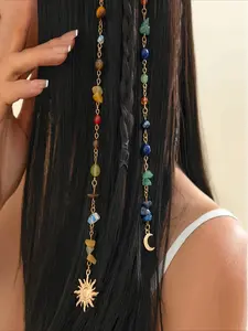 2 Exquisite Hair Accessories • Crescent Moon and Sun Design • Perfect for Valentine's Day Gifts and New Year Jewelry Presents • Ideal for Casual Wear and All Seasons