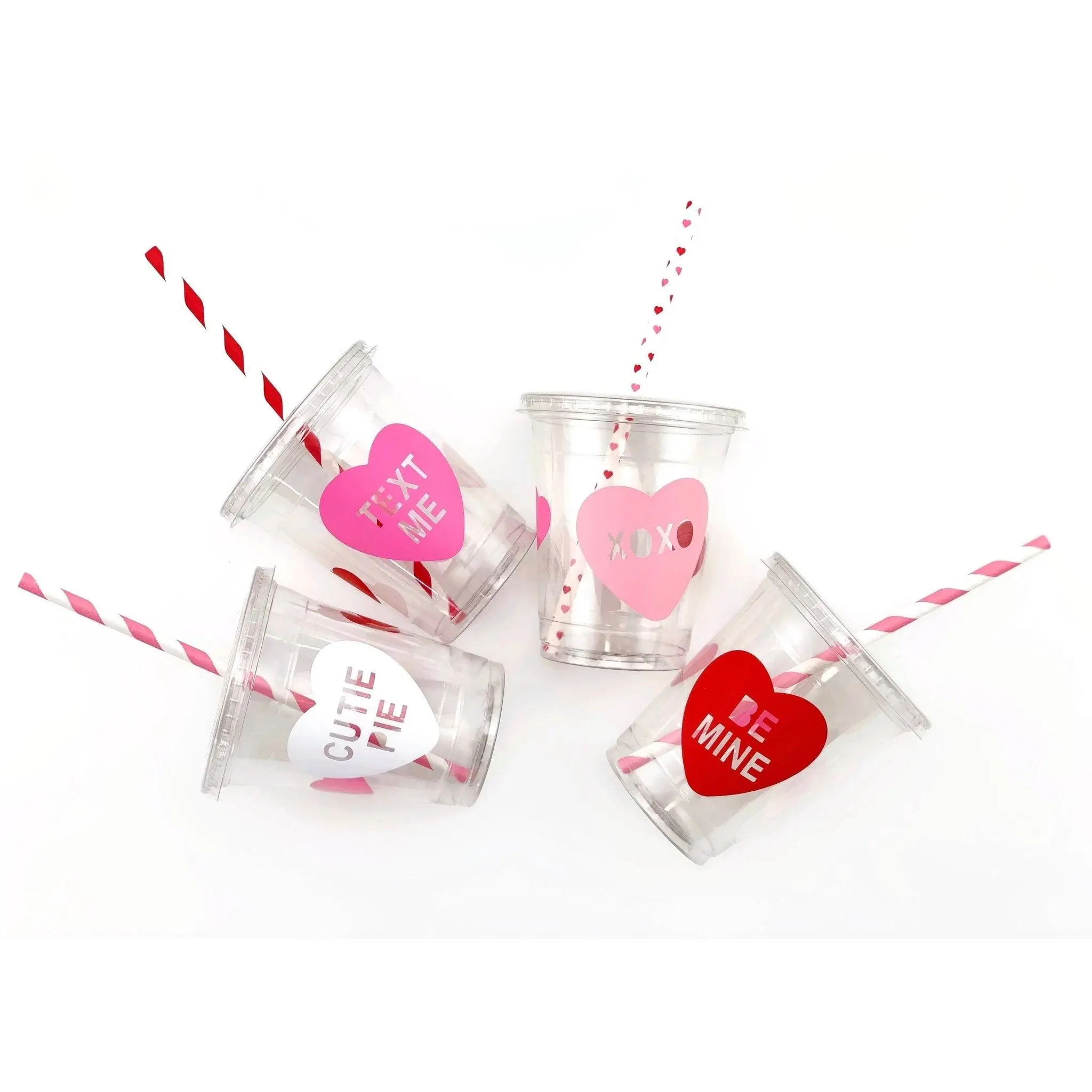 Pink & Red Conversation Heart Cups 12ct
