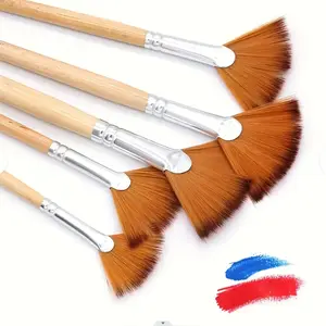 5/10pcs Fan Brushes Set Nylon Anti-Lost Artist Brushes for Watercolor, Acrylic, Ink, Gouache, Oil, Tempera Painting Art Supplies, Diy Painting Supplies, Crafts Art Supplies