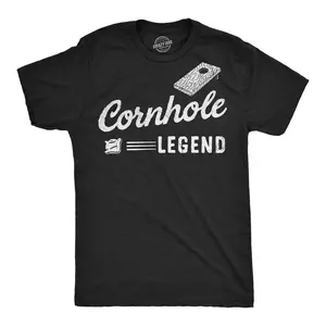 Mens Funny T Shirts Cornhole Legend Sarcastic Lawn Game Graphic Novelty Tee For Men Mens Funny T Shirts Cool Vintage Fashion T-Shirt Gift Classic Menswear Patriotic Apparel for Men Novelty Tees for Guys Black -