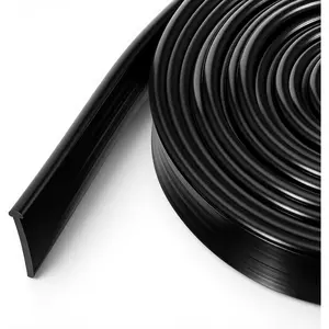 Framed Shower Door Bottom Seal Shower Bottom  Door Rubber Sweep Trim 118 Inch Black   Trim Sweep Replacement Seal for  Bathroom Showers, Tee Insert Shape