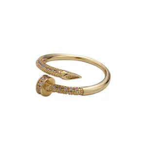 Closed Coffin Gold Nail Ring