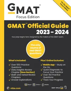 USED Book - GMAT Official Guide 2023-2024, Focus Edition: Includes Book + Online Question Bank + Digital Flashcards + Mobile App by Gmac (Graduate Management Admission Coun (Paperback) - english