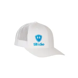 Till I Die® Logo // Classic Trucker Hat // White + Blue