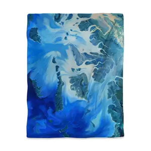 Begin Home Decor 3817-VWCT-TV8 Hyperrealist Blue Coastal Twin Size Duvet Cover - Mergui Islands Design