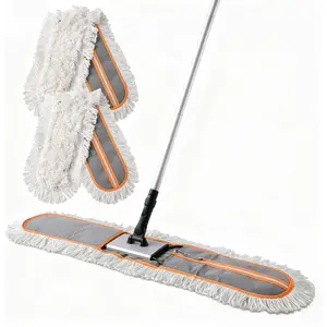 36" Dust Mops for Duty Duster Mop with Long Handle Hotel Gym Supplies for, Tiles, Marble Floors (Grey)