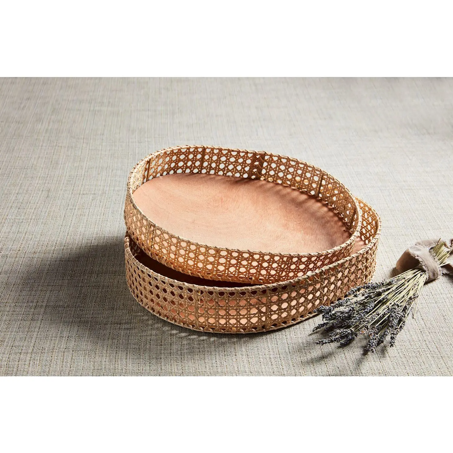 Cane Tray Set