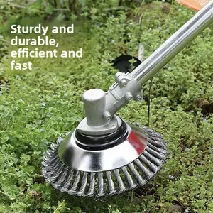 Lawn mower weeding disc, steel wire weeding wheel, twisted wire weeding head 8inch 6inch metal weeding machine parts, weeding wheel