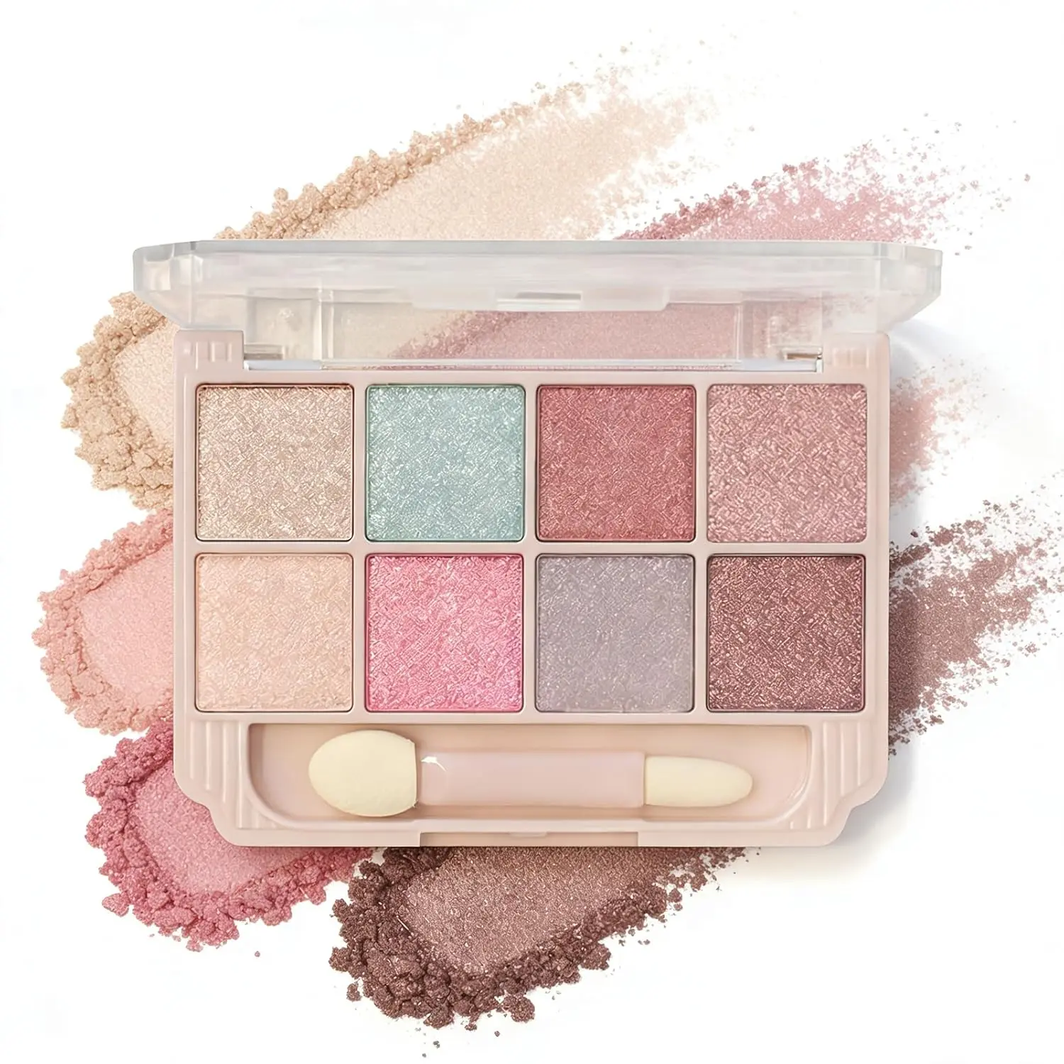 Suake Nude 8-Color Eyeshadow Palette, Classic Shades, Matte Shimmer Dual Texture, High Pigmentation, Korean Style Makeup, Eye Shadow Palettes