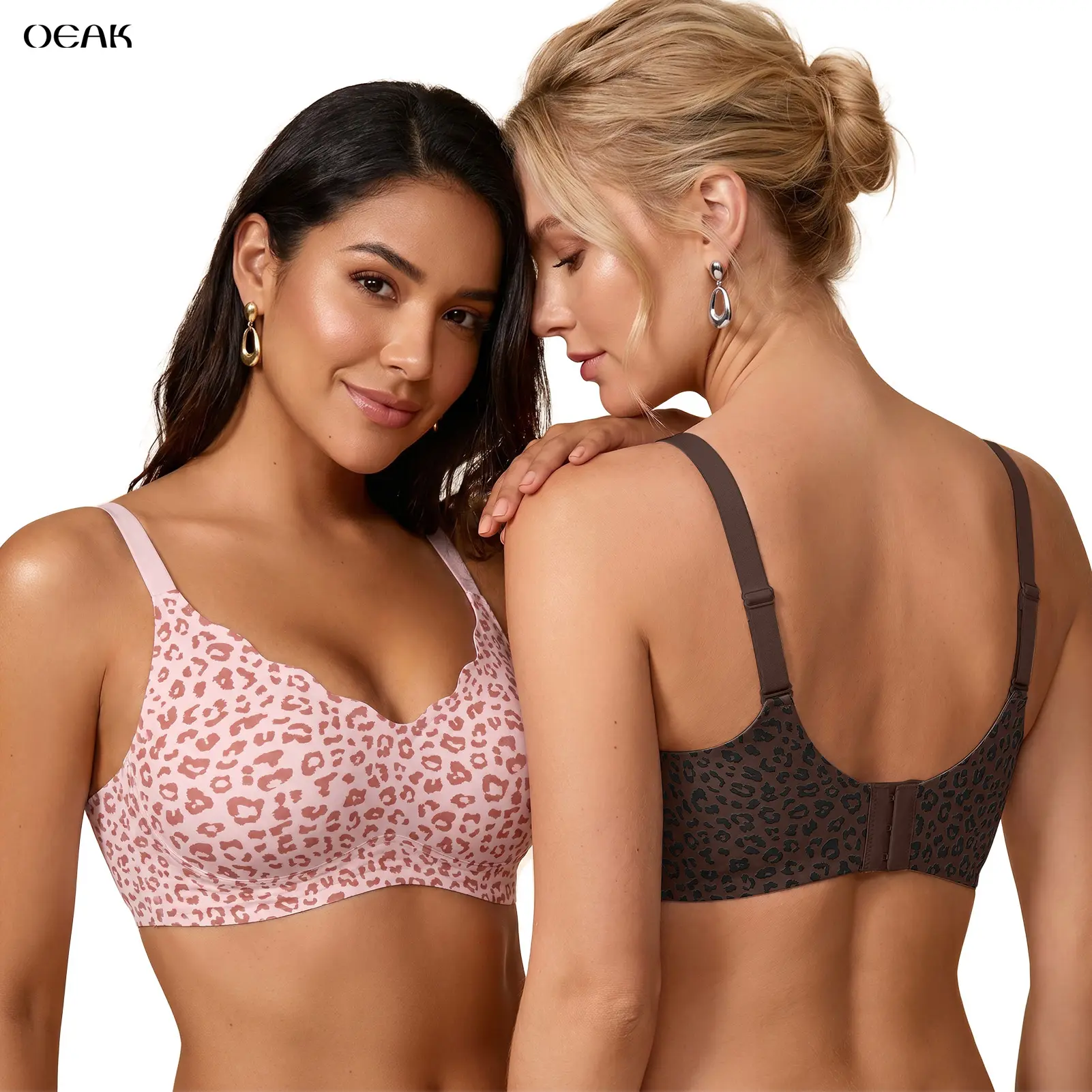 Oeak Women Seamless Soft Jelly Bra Push-Up Bralette Wireless No Underwire Comfort Full Coverage Everyday Bra Adjustable