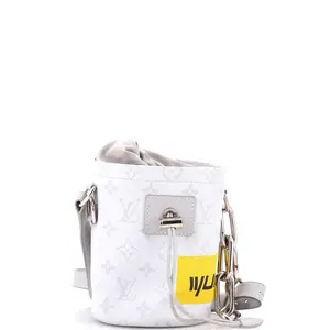 Pre-owned Louis Vuitton material Bucket Bags Chalk Nano Bag Limited Edition Logo Story Monogram Canvas by Rebag
