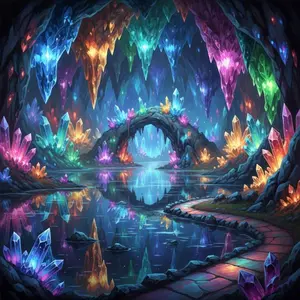 5D DIY Full Drill Round Diamond Painting - Diamond Painting Kit Crystal Cave Mosaic Canvas DIY Wall Art, Home Wall Decoration