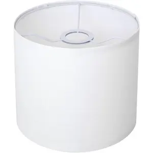 Small Drum White Linen Lampshade 8.66" Top x 8.66" Bottom x 7.87" High, Handcrafted Easy Assembly Lampshade Replacement for Table Floor Lamps and Pendant Light