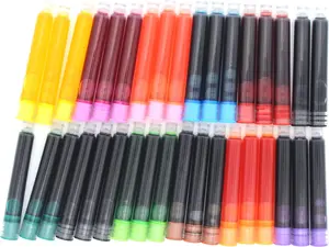 35 count Ink Cartridges for Fountain Pen with Storage Box, 3.4 mm Bore Diameter, Multicolor