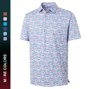 MAELREG Men's Summer Printed Short Sleeve Polo Shirt, Performance Golf Shirt, Stretch Breathable Fashion Top, Casual Men's Wear  Shortsleeve Menswear