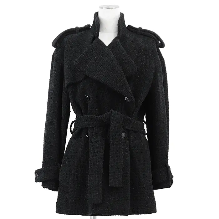 Pre-owned CHANEL Tweed Small Leather Goods P73338 Coat