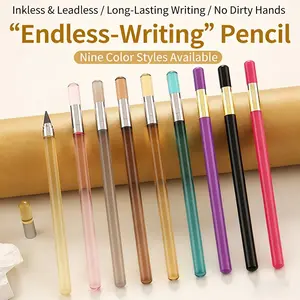 Acrylic Transparent Rod Eternal Pencil Wholesale, Unbreakable Drawing Pencils for Students, No Sharpening Needed, Factory Direct
