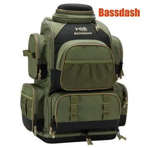 Bassdash Fishing Tackle Backpack Lightweight Tactical Shoulder Bag Soft Tackle Box with Protective Rain Cover