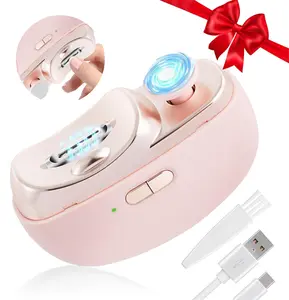 fathersdaygift Automatic Nail Clipper, 2 in 1 Electric Nail Clipper and Nail Polisher, Electric Baby Nail Clippers with Light, USB Rechargeable Suitable for Babies Women Manicure Kids Adults & Seniors