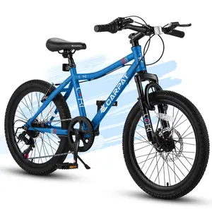 20" 7-Speed Kids MTB with Front Suspension & Disc Brake |   20x2.125 Puncture-Resistant Tires, Quick-Install 85% Pre-Assembled, High-Steel Frame for Ages 6-12, 4'2"-5'6" Height