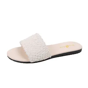 2026 new large size slippers fairy style one-line trendy flat bottom open toe fish mouth platform low slippers