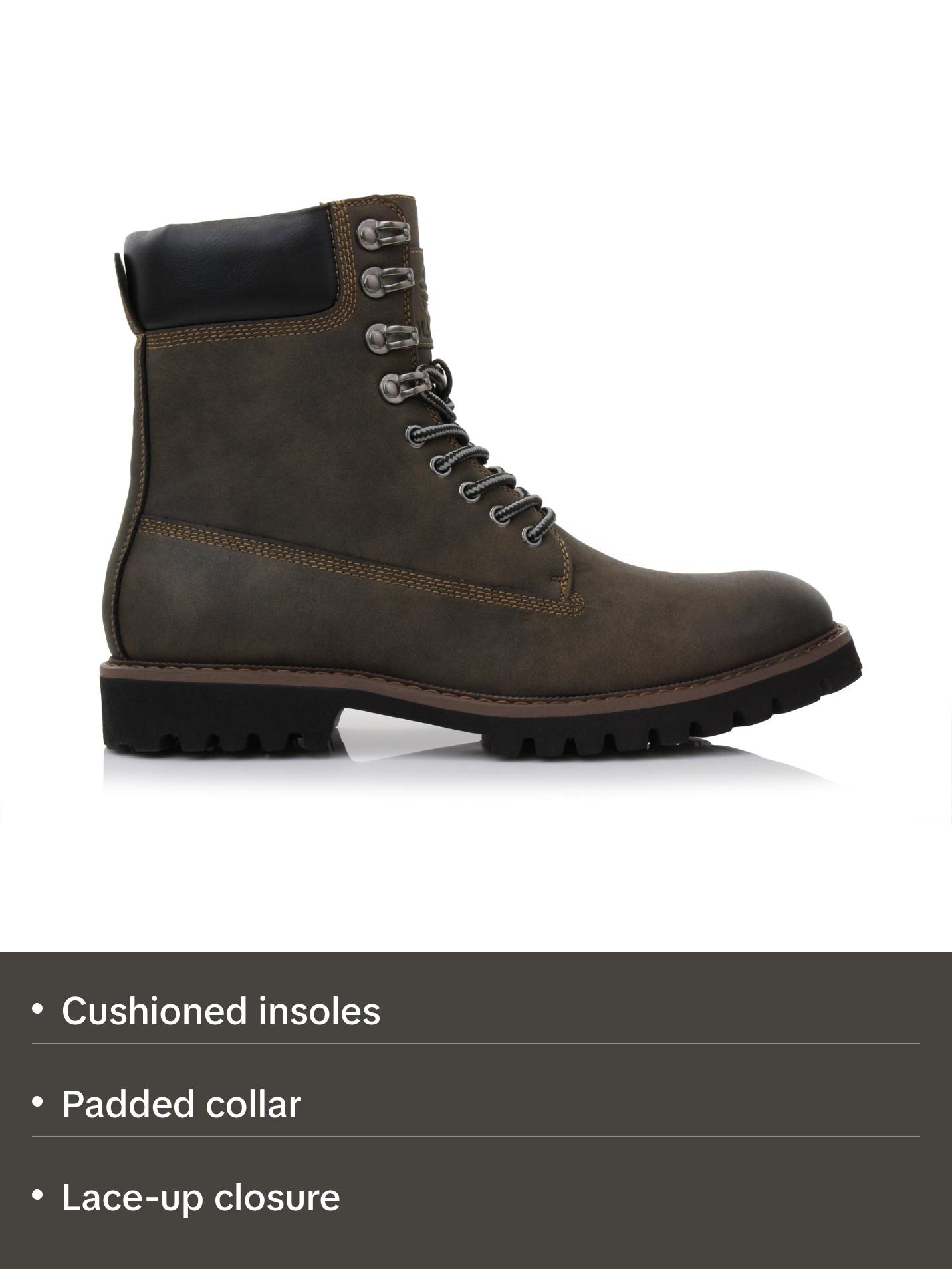 Polar Fox Barron classic plain-toe high-top work boots, in Cigar, Men's Size 6.5 - 13