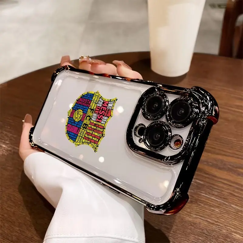New Fashion Hot B-BarcelonaS Phone Case Suitable for iPhone 17 16 15 14 13 12 11 Pro Max Air Plus, Anti-Falling Transparent Soft Back Cover Protective Shockproof