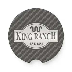 King Ranch Soapstone Car Coaster, Carbon Fiber Design, Auto Accessories, Gift for Car Enthusiasts