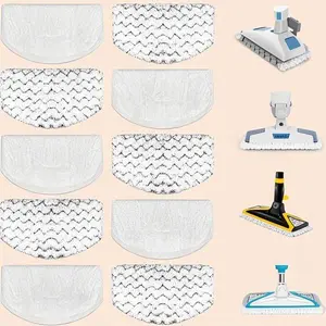 Washable Steam Mop Pads 10 Pack - Replacement Pads for Bissell Steam Mops - Compatible with Powerfresh, Deluxe Pet, Lift-Off Plus - Durable Scrubbing Pads - Reusable and Machine Washable - Fits Models 1940, 1806, 2685A Cleaner Cleaning Microfiber Wooden