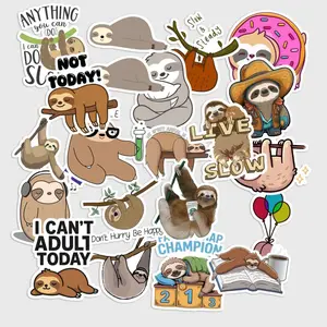 Sticker Pack 20 pcs Sloth Vinyl Stickers, Cute Lazy Animal Waterproof Decals