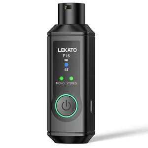 LEKATO XLR Bluetooth Receiver Wireless Adapter BT 5.3 48kHz/24bit 165ft Range for Mixing Console Desk Audio Mixers Speakers DJ PA Systems 15H Battery Life (1 Pack for Mono)
