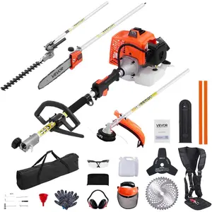 VEVOR 52cc Gas-Powered 6-in-1 Multi-Functional Trimmer - Hedge Trimmer, Brush Cutter, Weed Eater, Edger, Pole Saw Chainsaw Pruner, EPA, CE EMC CertifiedVEVOR Super Brand Day