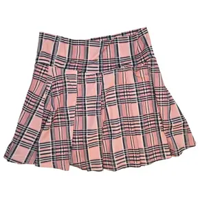 Pink Plaid Pleated Mini Skirt Stretch XS–4X for Crossdressers Transgender Femboy Cosplay Soft Stretchy Waistband Flirty Schoolgirl Vibe