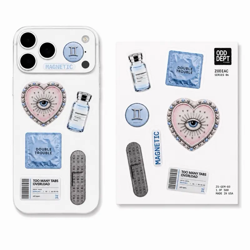 Odd Dept: Gemini 3D Sticker Pack | Phone, Laptop & Water Bottle Stickers
