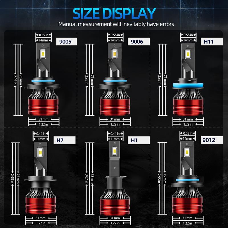 9005/HB3 H11 LED Headlight Bulbs 6000K High Low Beam Bulbs Combo Super Bright White, Pack Of 4/6, Chip New Upgraded Design LED Plug-N-Play Bulbs, Up to 50000 Hours, 9005+H11+H11, 9005+H11