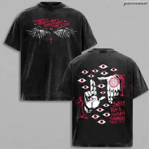 Limited Edition Alucard Hellsing Hand Signs Anime Double Printed Oversize Lightweight Acid Washed Tee, Gift For anime lover B49